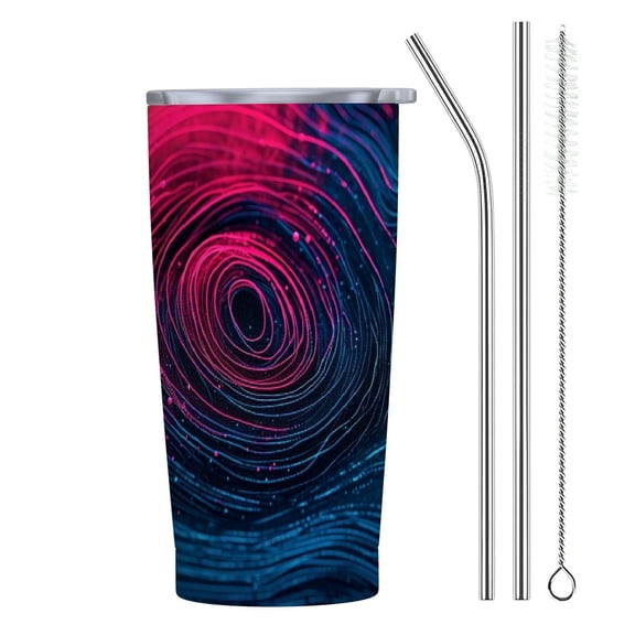 JRXY 70s Retro Swirl Color Abstract 20oz Car Tumbler with Straw 20oz
