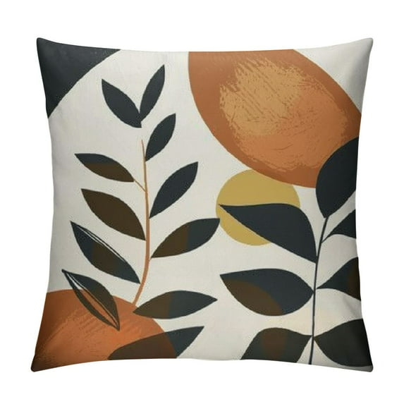 JRXY Abstract Boho Pillow Covers Modern Geometric Leaf Pillow Cases Minimalist Line Art Farmhouse Decorative Pillowcase Bohemian Outdoor Square Cushion Cases for Home Couch Sofa 20x20in