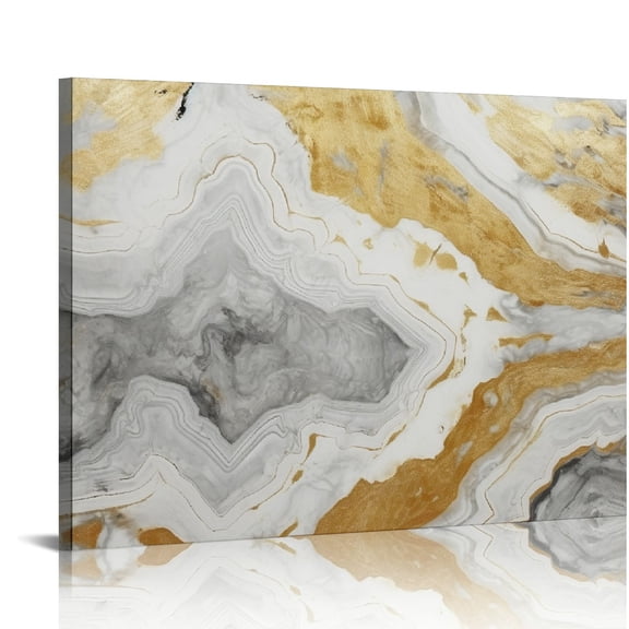 JRXY Abstract Framed Wall Art Canvas Prints 'Agate Geode Home Décor 20x16in