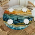 thumbnail image 1 of JRXY Abstract Scenery Round Tablecloth, Thought-Provoking and Beautiful Nature Design White, 1 of 8