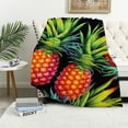 thumbnail image 1 of JRXY Adult Watercolor Pineapple Tropical Palm Leaves Throw Blanket Fashion Plush Throw Blankets All Season Ultra-Soft Micro Blanket Gifts for Christamas and Birthday White, 1 of 6