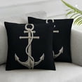 thumbnail image 1 of JRXY Anchor Pillow Case Navy Blue White Nautical Sailing Decor Anchor Square Cushion Cover Pillowcase Home Decorative Armchair Bedroom Livingroom,2 Pcs White, 1 of 6