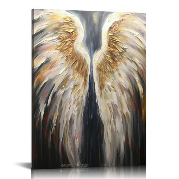 JRXY Angel Wings Painting Canvas Poster Holiday Gift HD Picture Modern Aesthetics Mural Wall Art Decoration  12x16 in
