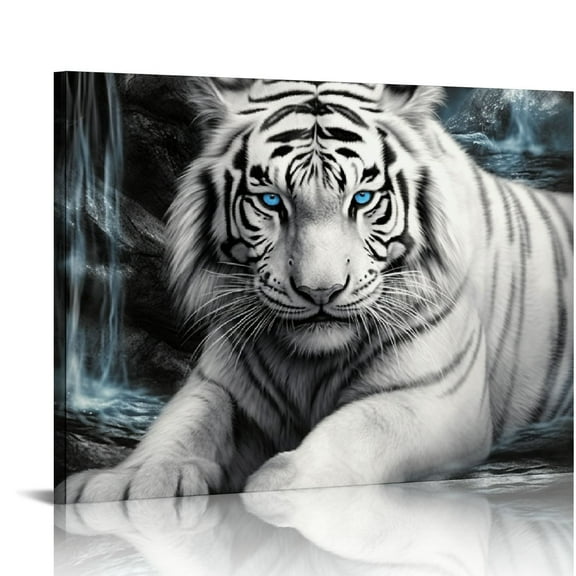 JRXY Animal Tiger Canvas Wall Art Picture Print for Home Office Living Room Bedroom Decor 20x16in