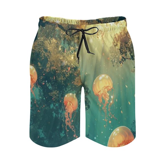 JRXY Anime Jellyfish Summer Beach Board Shorts Pants for Men Lightweight Quick Dry Swim Trunks Sports Shorts 2Xl