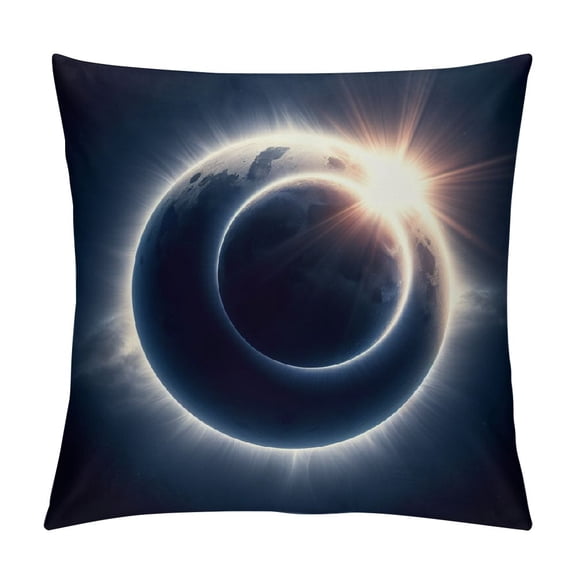 JRXY April 8th 2024-Total Solar Eclipse 2024 Throw Pillow White