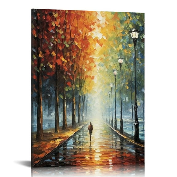 JRXY Art Hand-painted Landscape Oil Painting Wall Art 16x20in Contemporary Abstract Vertical Texture Oil Painting For Living Room Bedroom wall Decoration 12x16 in