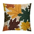 thumbnail image 1 of JRXY Autumn Decorations Fall Porch Outdoor Throw Pillow Covers Maple Leaves Farmhouse Cushion Cases - Soft Short Plush Home Couch Sofa Patio Bench Decor 20x20in, 1 of 5