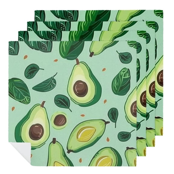 JRXY Avocado Leaves Cloth Napkins Washable Dinner Napkins for Dining Table Kitchen Party Decoration Farmhouse Decor, Set of XX 4 PCS