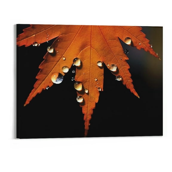 JRXY BIWSHA Fall Decor Maple Leaf Canvas Wall Art Prints for Home, Autumn Themed Paintings 20x16 Inches 20x16in