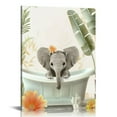 thumbnail image 1 of JRXY Bathroom Decor Funny Animal Bathroom Wall Art Sage Green Animal Bathroom Pictures for Wall Elephant Decor Bathroom Canvas Art Wall Decor 16x20 in, 1 of 5