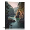 thumbnail image 1 of JRXY Bathroom Wall Art Decor Bathroom Pictures for Wall Artwork Sunset natural bridges along the west coast the Pacific Ocean Oregon Framed Canvas Wall Art for Bedroom Dining Room Farmhouse 16x20 in, 1 of 4