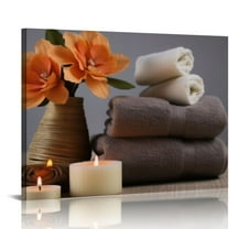 JRXY  Bathroom Wall Art Zen Bathroom Decor Zen Meditation Stone Canvas Prints Bathroom Pictures for Wall Zen Spa Painting Modern Artwork Home Decoration for Bathroom Spa Yoga Room  20x16in