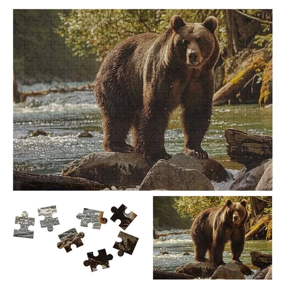 JRXY Bear River Rocks Wooden Puzzle Challenging Difficult Wood Puzzle for Adults 300 PCS