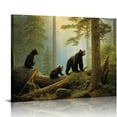 thumbnail image 1 of JRXY Bears Play in Forest Broken Tree Wall Art Painting The Picture Print On Canvas Animal Pictures for Home Decor Decoration Gift 20x16in, 1 of 6
