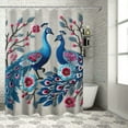 thumbnail image 1 of JRXY Beautiful Peacock Shower Curtain Multiple Sizes White, 1 of 6