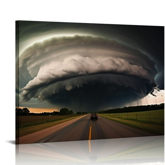 JRXY Beginning Of A Tornado Canvas Wall Art Print Home Office Decor Framed 16x12