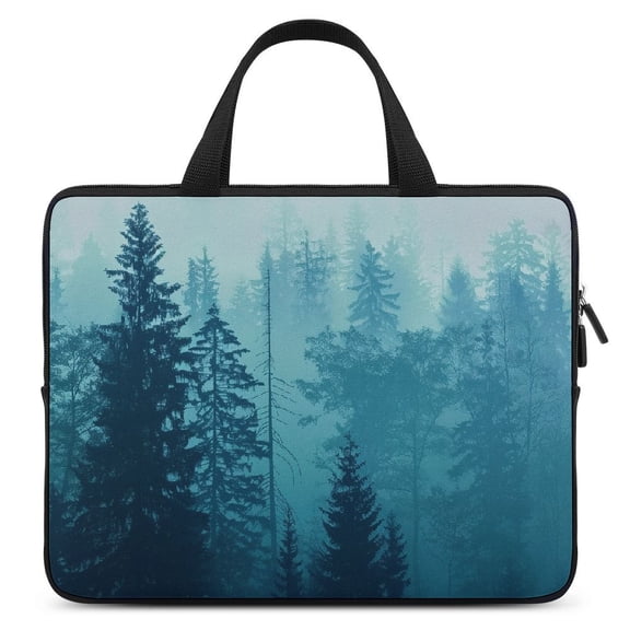 JRXY Bird Fog Tall Trees Neoprene Laptop Bag with Smooth Zipper Closure and Top Handle, Waterproof Diving Fabric Protective Case for Computer Accessories 10inch
