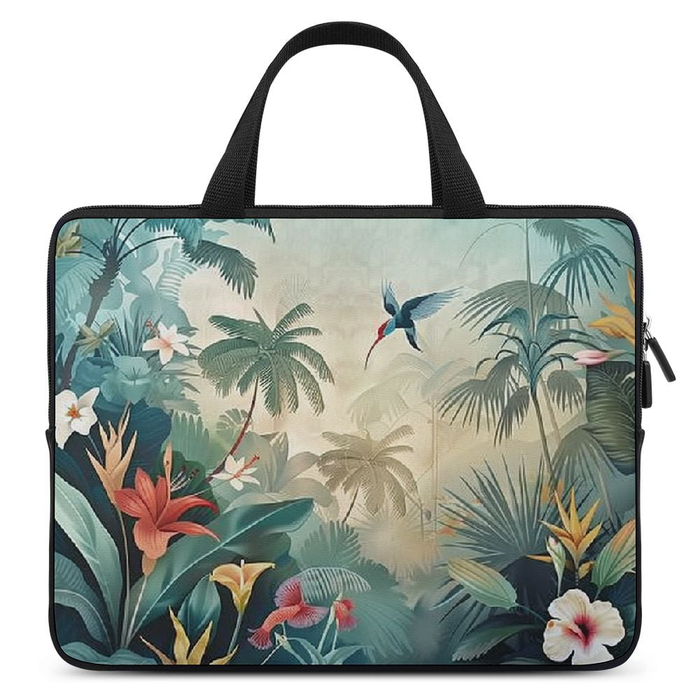 JRXY Birds Flowers Tropical Neoprene Laptop Handle Bag Computer Protect Case Tablet Cover 15inch
