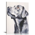 thumbnail image 1 of JRXY  Black Labrador Dog Pet Animal Watercolor Painting Canvas Wall Art,  Multi-Color 12x16 in, 1 of 4