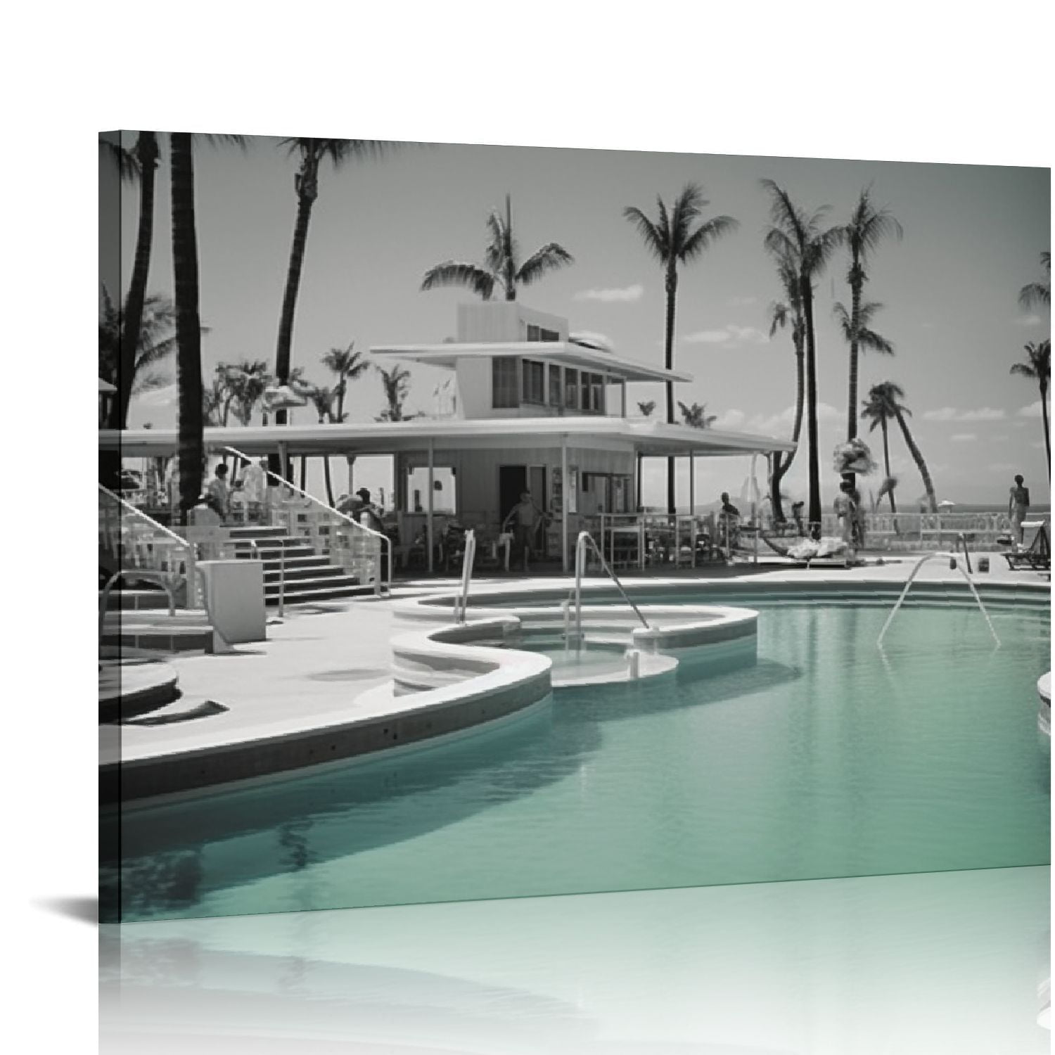 JRXY Black and White Swimming Pool Wall Art Miami Beach Wall Art Ocean ...