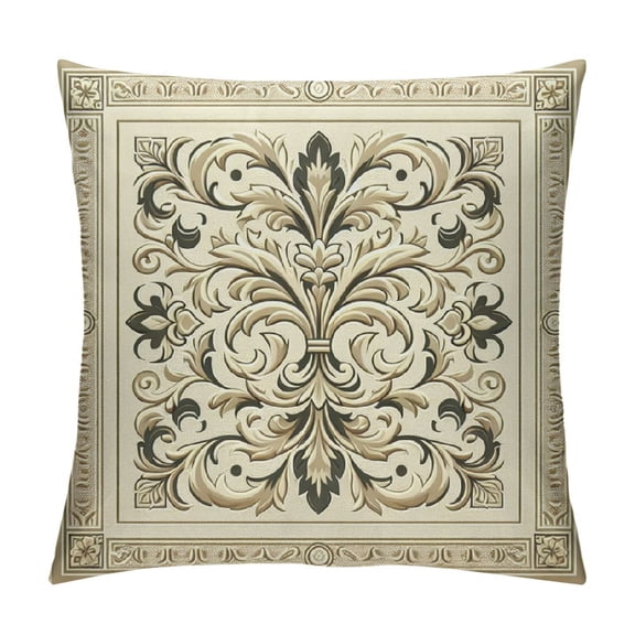 JRXY Block Print Pure Throw Pillow Covers, Vintage Pillow Covers for Sofa and Couch, Floral Print Outdoor Cushion Cover with Boho Home Decor (Grey) 20x20in