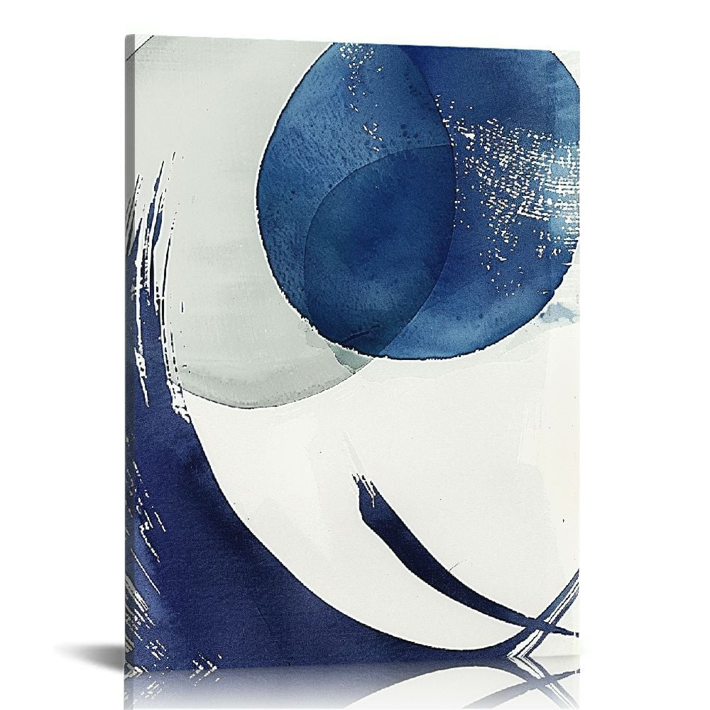 JRXY Blue Abstract Wall Art Canvas Blue and Grey Wall Pictures Modern