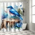 thumbnail image 1 of JRXY Blue Bird Pictures Sparrow Modern Shower Curtain, Multiple Sizes White, 1 of 6
