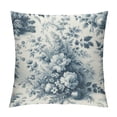 thumbnail image 1 of JRXY Blue Floral Pillow Covers Vintage Flower Blue White Decorative Throw Pillow Covers Chinoiserie Pillowcases Square Cushion Covers For Couch Bed Sofa Chair Car Decor 18x18in, 1 of 5
