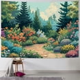 thumbnail image 1 of JRXY Blue Midnight Spring Botanical Flower Garden Tapestry Painting, 1 of 6