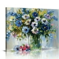 thumbnail image 1 of JRXY Blue and White Flower Wall Art, Fresh Flowers in vase Canvas Print Nature Scenery Wall Art for Living Room Bedroom Wall Painting Decoration Modern Artwork picture 1, 1 of 6