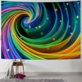 thumbnail image 1 of JRXY  Bohemian Striped Wall Hangings Window Curtain Cosmic Lines Wall Tapestry Neon Wall Fluid Vortex Swirl Tapestries for Kids Boys Teens Child's Dorm Room Decorative, Green Blue Painting, 1 of 6