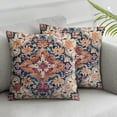 thumbnail image 1 of JRXY Boho Couch Throw Pillow Covers Set of 2 Orange Blue  Persian Carpet Print Decorative Square Pillowcases Cushion Cases for Sofa, Christmas Home Decor for Bedroom White, 1 of 6