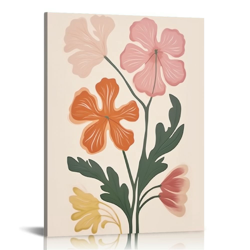 JRXY Boho Flower Wall Art Decor Abstract Floral Canvas Prints Botanical ...