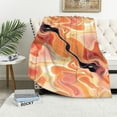 thumbnail image 1 of JRXY Boho Fluid Abstract Flannel Fleece Blanket White, 1 of 6