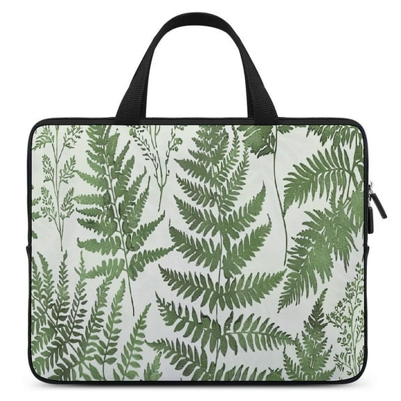 JRXY Boho Green Leaves Minimalist Botanical Floral Bohemian Plants Laptop Handle Bag Protective Sleeve Case 10inch