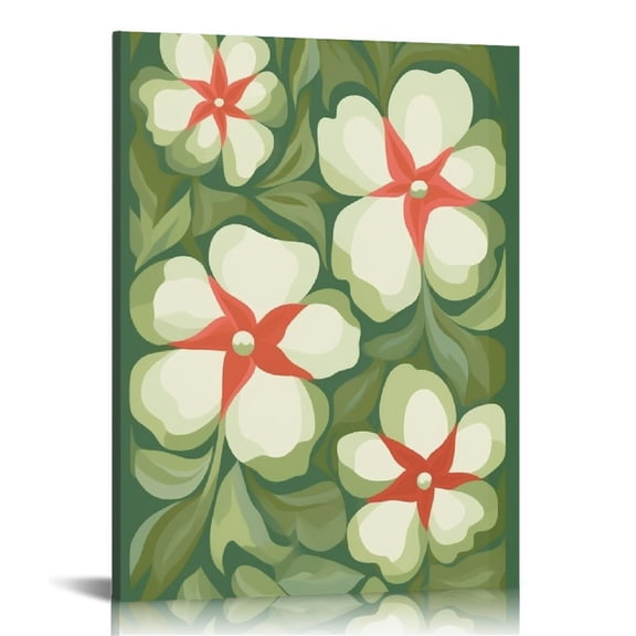 JRXY Boho Poster - Retro Flower Print - Trendy Art - Modern Art - Floral Pattern Art - Gift for Men &amp; Women - Chic Wall Decor for Office, Bedroom or Living Room Wall Art 12x16 in