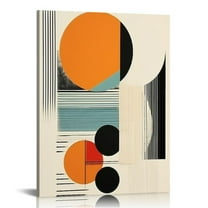 JRXY Boho Wall Art Abstract Minimalist Canvas Mid Century Modern Pictures Geometric Art Print Beige Neutral Home Decor 12x16 in