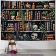 thumbnail image 1 of JRXY Bookshelf Tapestry Magical Book Tapestries Goth Skull Tapestry Vintage Botanical Tapestry Black Cat Wall Tapestry Hanging for Bedroom Home Decor  Painting, 1 of 6