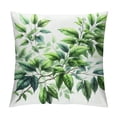 thumbnail image 1 of JRXY  Botanical Throw Pillow Covers Set of 2 Green Plant Leaves Pillow Covers Watercolor Spring Summer Leaf Print Pillow Cases Decorative Square Cushion Cover for Bed Couch Decor 18x18 Inch White, 1 of 5
