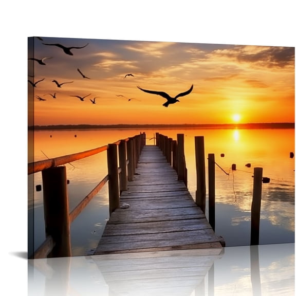 JRXY  Bridge Canvas Prints Artwork for Wall Decor Stretched Art work Modern Canvas Wall Art for Home and office Decoration Landscape Picture Print on Canvas Art  20x16in