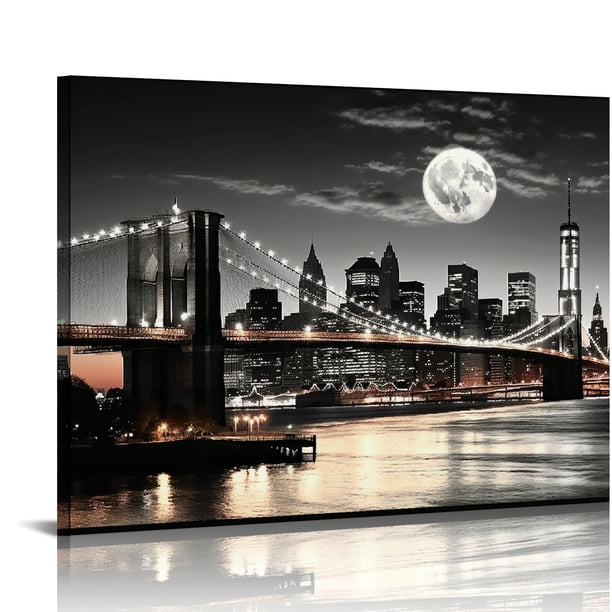 Black And White New York Wall Art 12x16 ARISTURING - Black And White ...