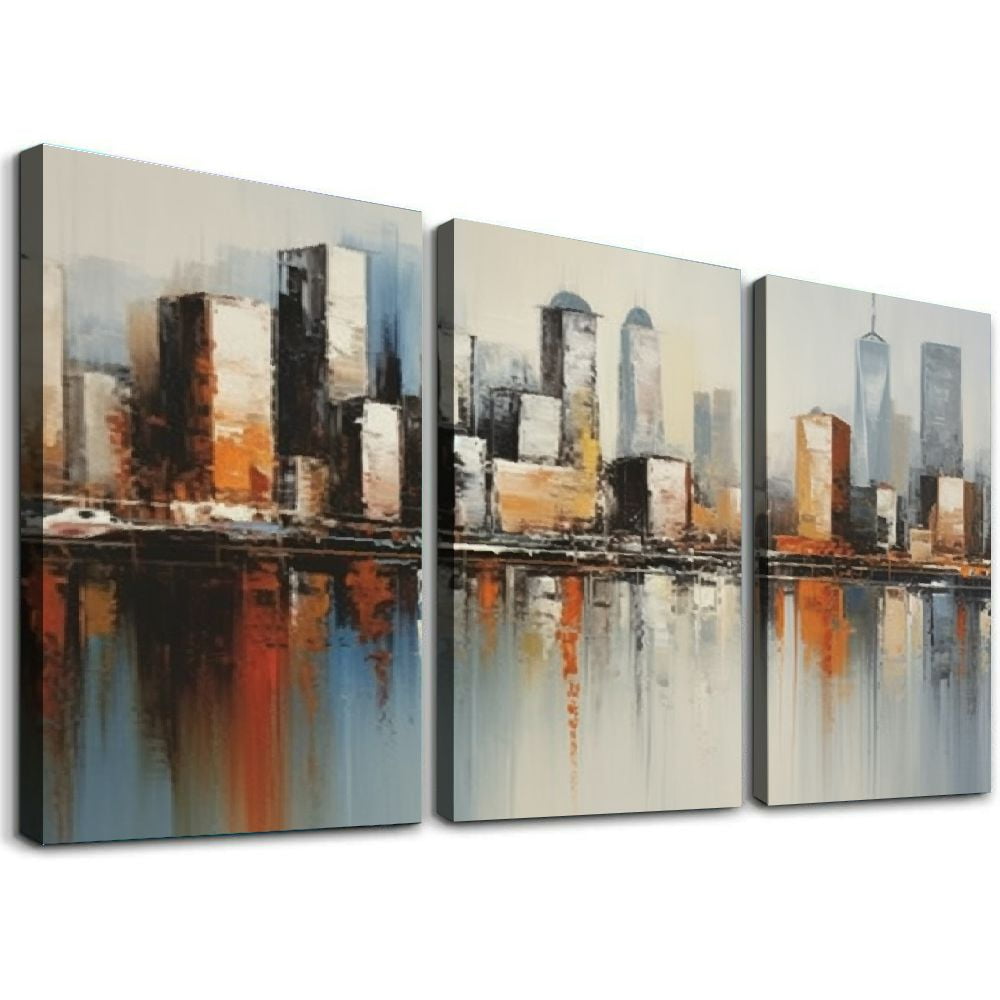 JRXY Brooklyn Bridge Wall Art Modern New York City Abstract Canvas ...