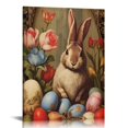 thumbnail image 1 of JRXY Bunny Decor French Country Decor, Rabbit Wall Art Rustic Farmhouse Decor, Rustic Wooden Vintage Wall Decor with Frame, Bunny Rabbit Art Poster for Home and Easter Decoration, 1 of 5