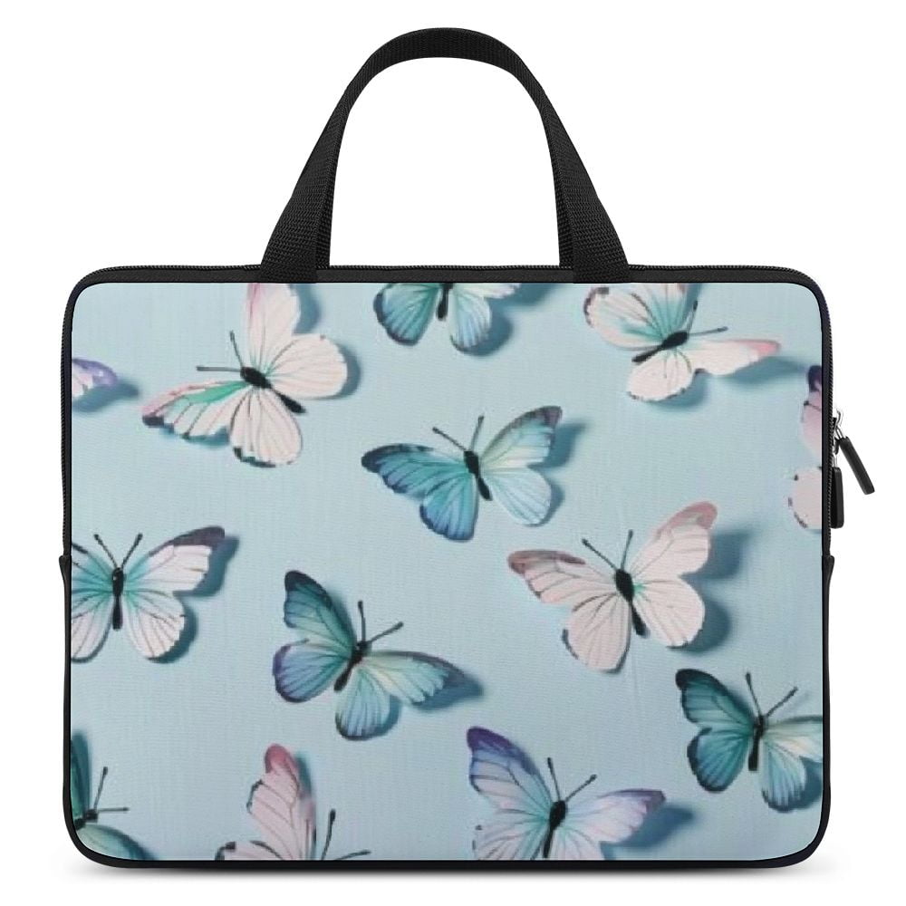 JRXY Butterflies Laptop Handle Bag Diving Fabric Soft Carrying Travel Case with Waterproof Exterior for Computer Protection 10inch
