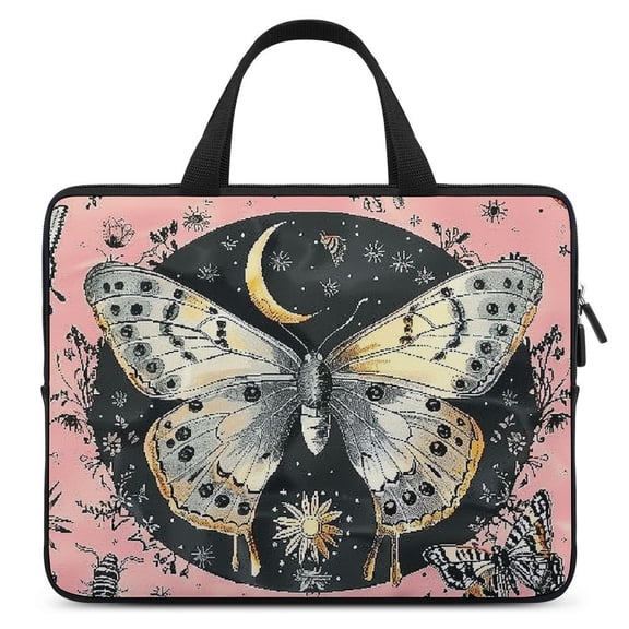 JRXY Butterflies Moon Stars Neoprene Laptop Handle Bag Diving Fabric Tablet Cover Computer Protect Case 12inch