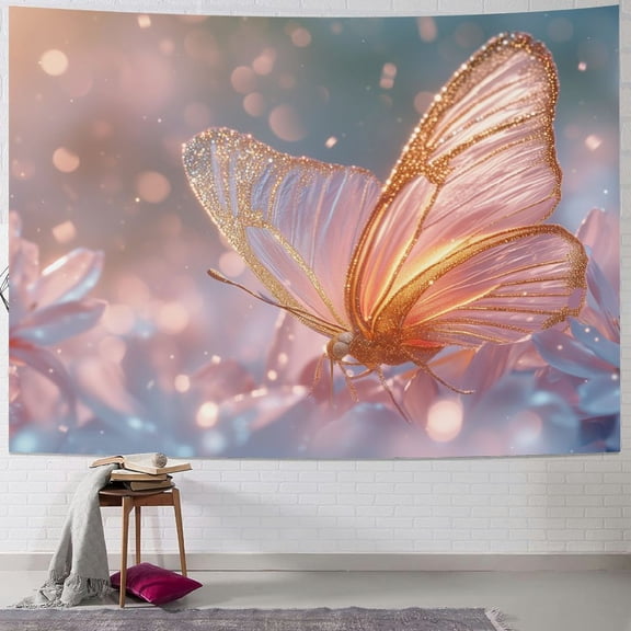 JRXY Butterfly in Sea of Cloud Tapestry - High-Quality Short Plush, Soft and Lightweight - Wall Hanging, Ceiling Tapestry - Multiple Sizes Available Painting