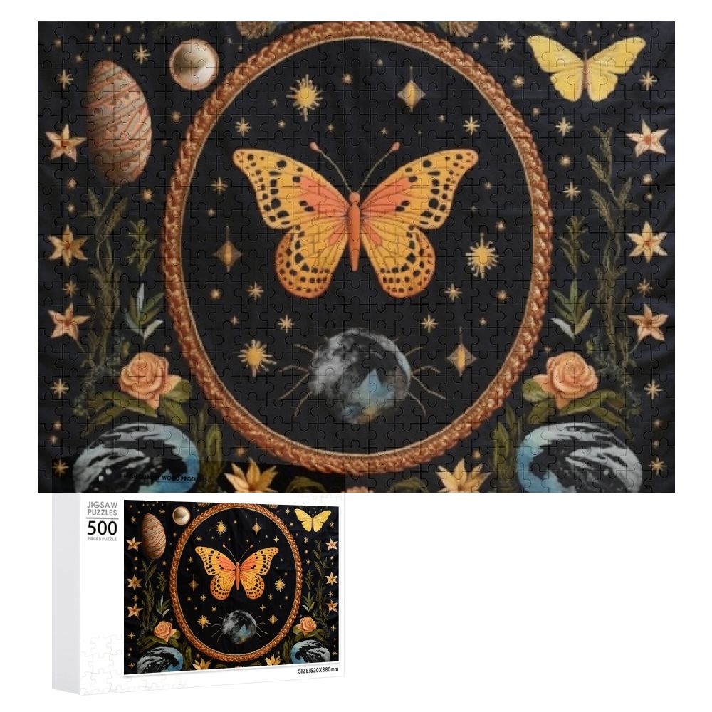 JRXY Butterfly Stars Art Nouveau Wooden Puzzle Challenging Difficult ...