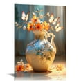 thumbnail image 1 of JRXY Butterfly Wall Art Color Butterfly Canvas Print Nature Floral Artwork for Girls Bedroom Modern Home Framed Artwork For Bathroom Kitchen 16x20 in, 1 of 4