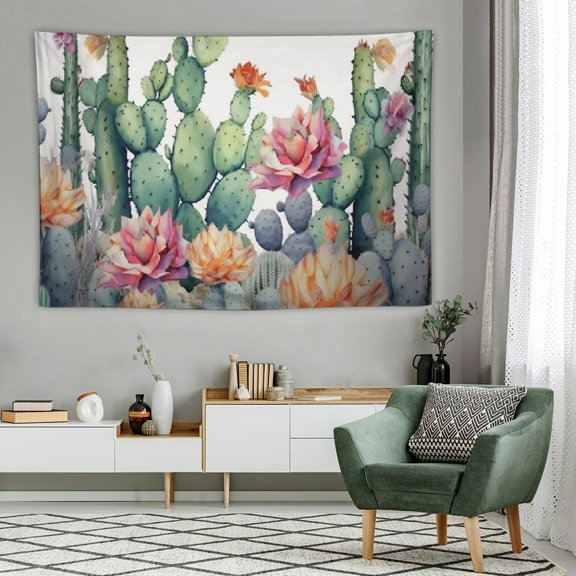 JRXY Cactus Tapestry Wall Hanging Home Dorm Decoration Table Cloth 60x40in